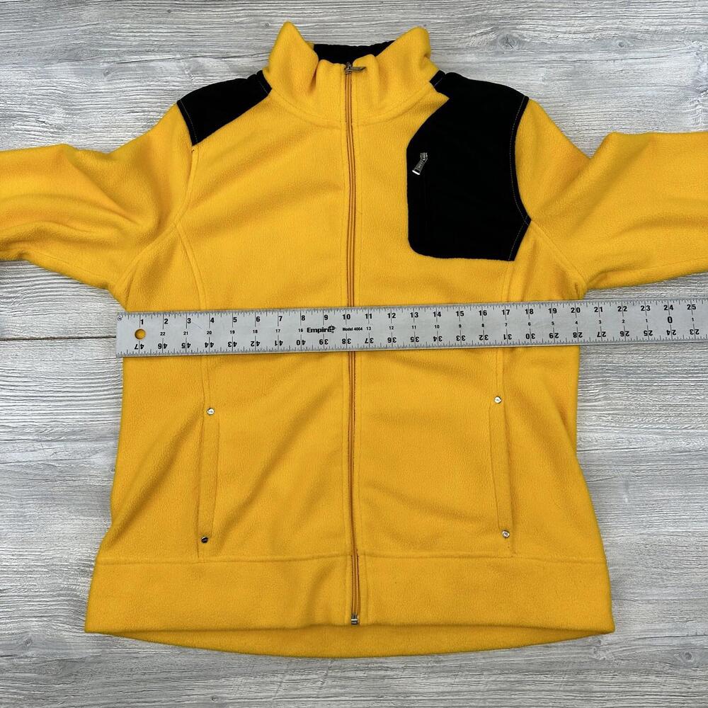 Ralph Lauren LRL Jacket Womens Large Yellow Black Fleece Midweight Morning Jog - Picture 4 of 7